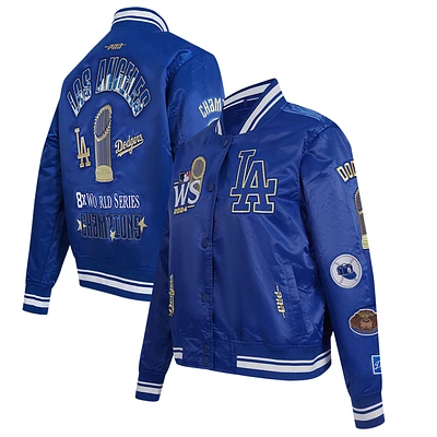 Women's Pro Standard Royal Los Angeles Dodgers 2024 World Series Champions Satin Full-Snap Jacket