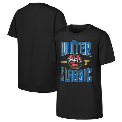 Youth Black St. Louis Blues 2025 NHL Winter Classic Game Day T-Shirt