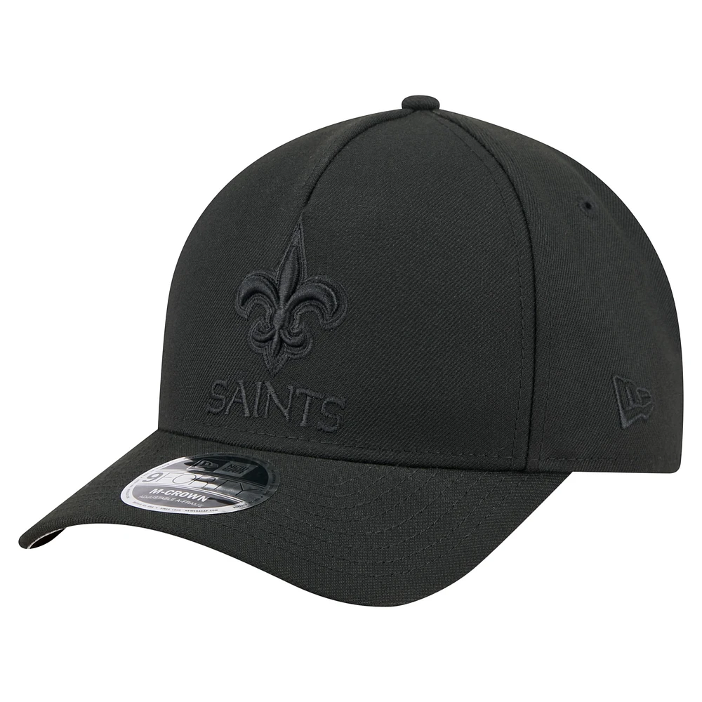 Men's New Era Black New Orleans Saints Team Collection 9FORTY M-Crown A-Frame Adjustable Hat