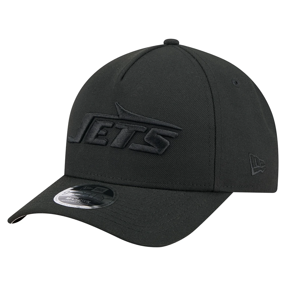 Men's New Era Black New York Jets Team Collection 9FORTY M-Crown A-Frame Adjustable Hat