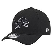 Men's New Era  Black Detroit Lions Team Collection 9FORTY M-Crown A-Frame Adjustable Hat