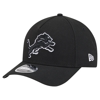 Men's New Era  Black Detroit Lions Team Collection 9FORTY M-Crown A-Frame Adjustable Hat