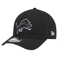 Men's New Era  Black Detroit Lions Team Collection 9FORTY M-Crown A-Frame Adjustable Hat