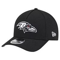Men's New Era  Black Baltimore Ravens Team Collection 9FORTY M-Crown A-Frame Adjustable Hat