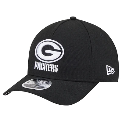 Men's New Era  Black Green Bay Packers Team Collection 9FORTY M-Crown A-Frame Adjustable Hat