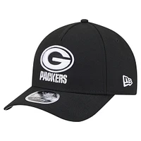 Men's New Era  Black Green Bay Packers Team Collection 9FORTY M-Crown A-Frame Adjustable Hat