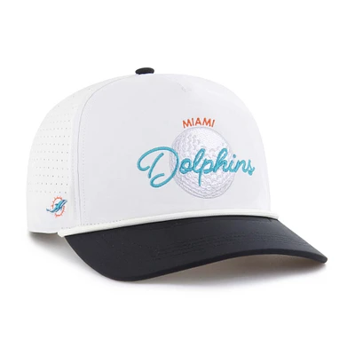 Men's '47 White/Black Miami Dolphins Gimmie Golf Hitch Rope Adjustable Hat