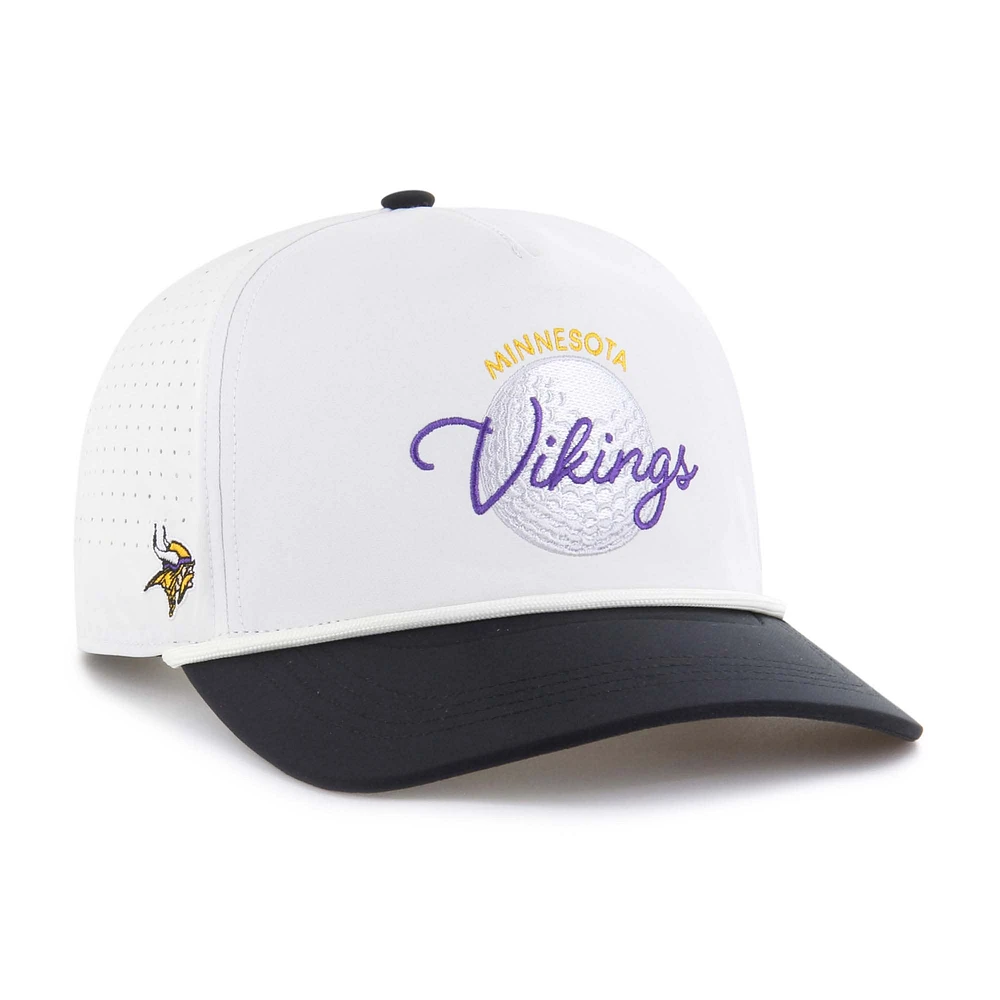 Men's '47 White/Black Minnesota Vikings Gimmie Golf Hitch Rope Adjustable Hat