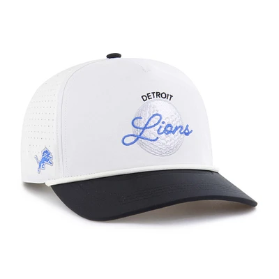 Men's '47 White/Black Detroit Lions Gimmie Golf Hitch Rope Adjustable Hat
