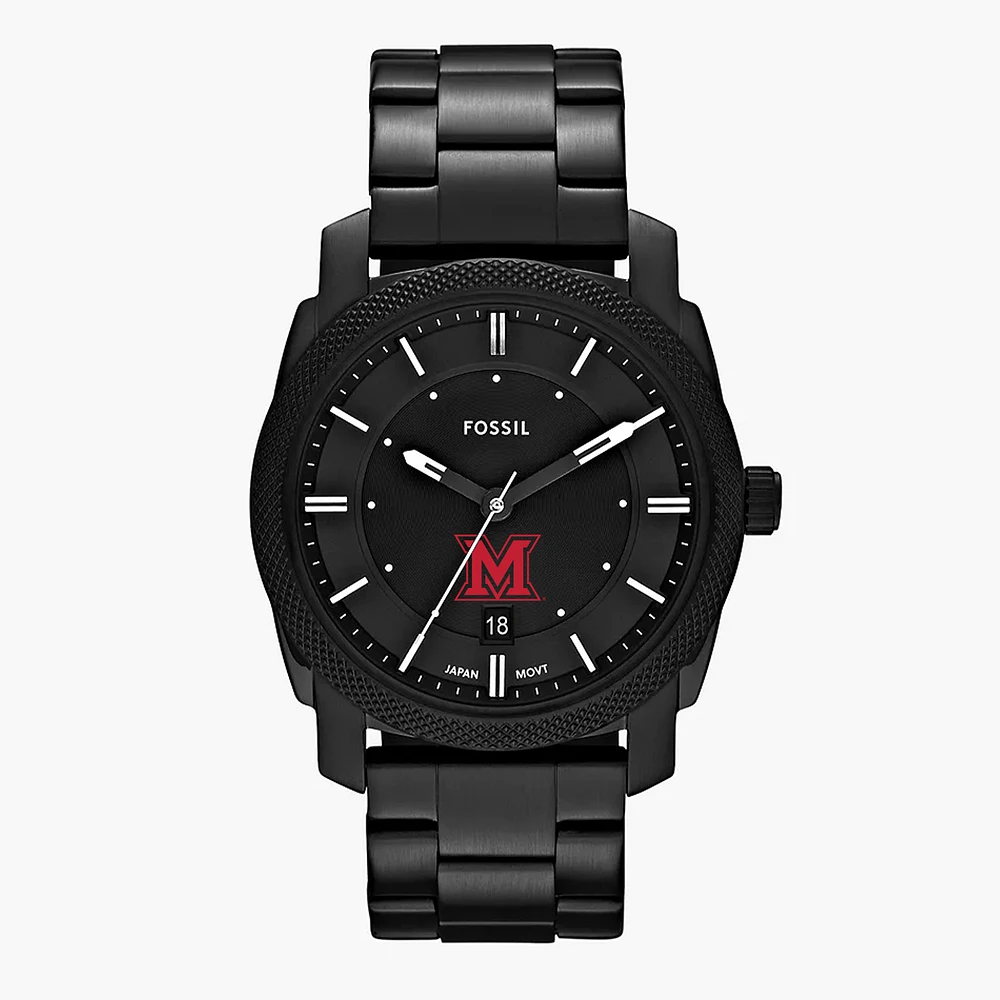 Men's Fossil Miami University RedHawks Machine Stainless Steel Watch