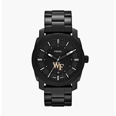 Men's Fossil Wake Forest Demon Deacons Machine Stainless Steel Watch