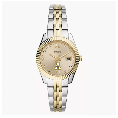 Women's Fossil Appalachian State Mountaineers Scarlette Two-Tone Stainless Steel Watch