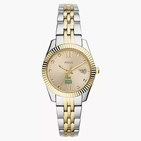 Women's Fossil George Mason Patriots Scarlette Two-Tone Stainless Steel Watch