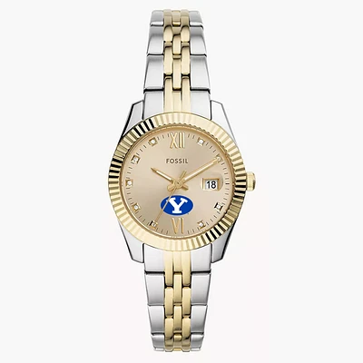 Women's Fossil BYU Cougars Scarlette Two-Tone Stainless Steel Watch