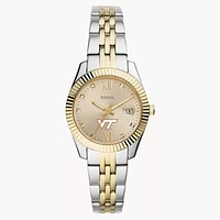 Women's Fossil Virginia Tech Hokies Scarlette Two-Tone Stainless Steel Watch