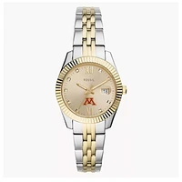 Women's Fossil Minnesota Golden Gophers Scarlette Two-Tone Stainless Steel Watch