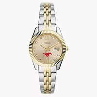 Women's Fossil SMU Mustangs Scarlette Two-Tone Stainless Steel Watch