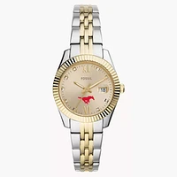 Women's Fossil SMU Mustangs Scarlette Two-Tone Stainless Steel Watch