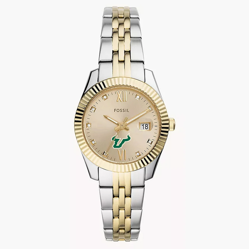 Women's Fossil South Florida Bulls Scarlette Two-Tone Stainless Steel Watch