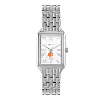 Women's Fossil Clemson Tigers Raquel Three-Hand Date Stainless Steel Watch