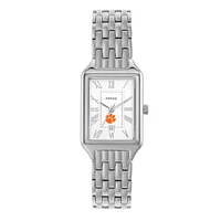 Women's Fossil Clemson Tigers Raquel Three-Hand Date Stainless Steel Watch