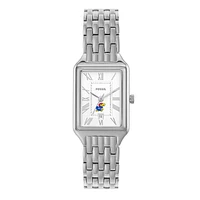 Women's Fossil Kansas Jayhawks Raquel Three-Hand Date Stainless Steel Watch