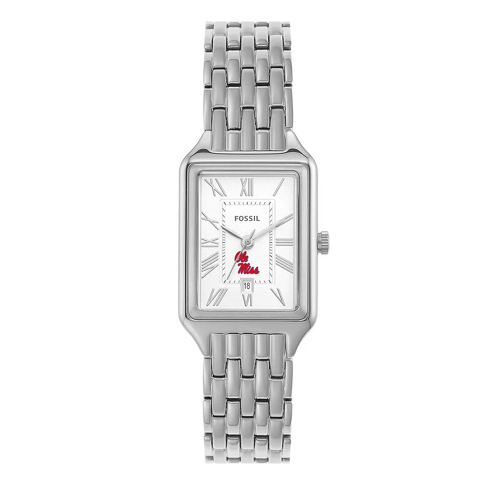 Women's Fossil Ole Miss Rebels Raquel Three-Hand Date Stainless Steel Watch