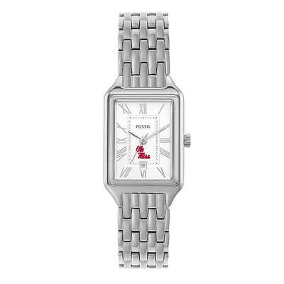 Women's Fossil Ole Miss Rebels Raquel Three-Hand Date Stainless Steel Watch
