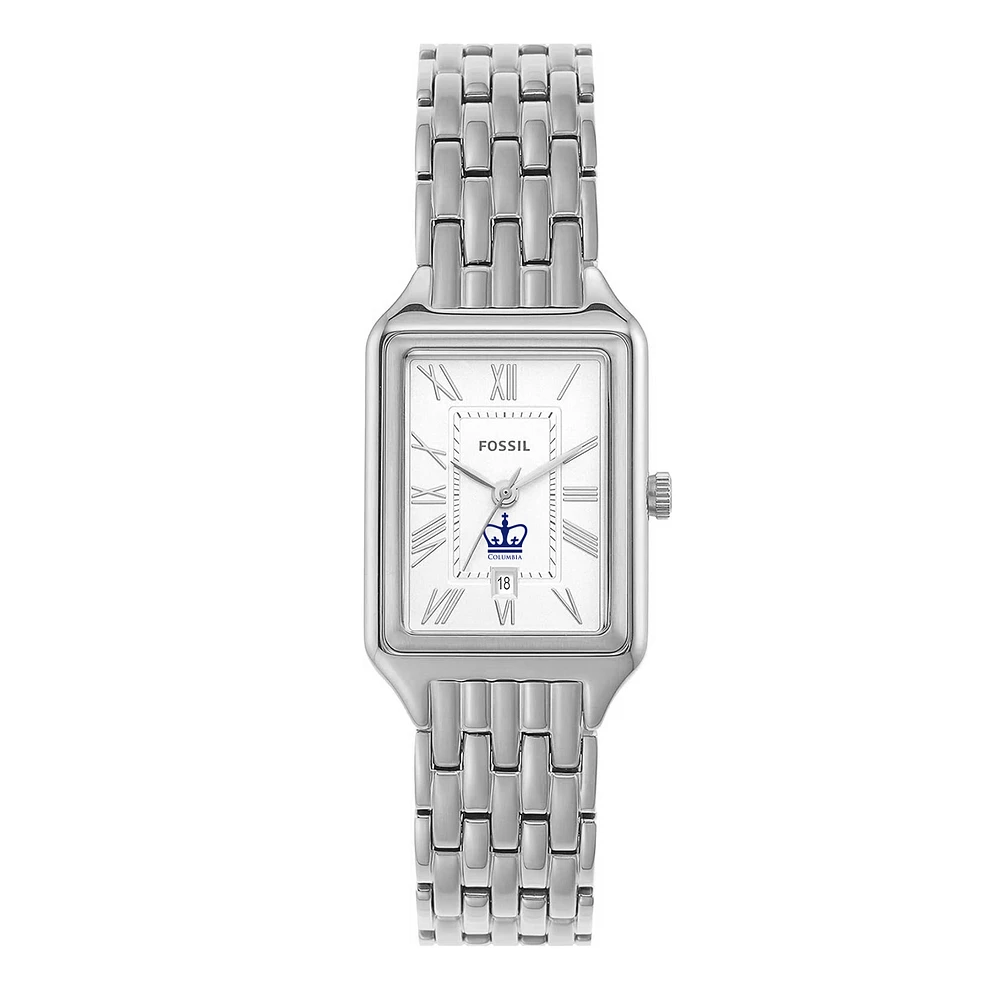 Women's Fossil Columbia University Raquel Three-Hand Date Stainless Steel Watch
