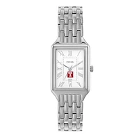 Women's Fossil Temple Owls Raquel Three-Hand Date Stainless Steel Watch