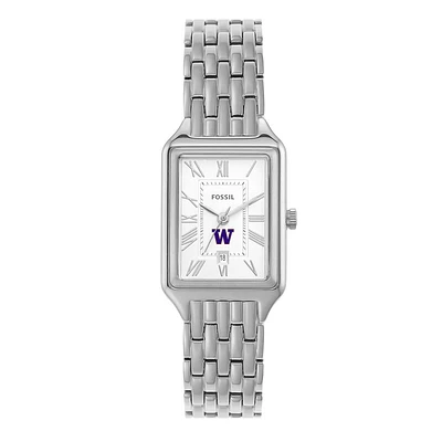 Women's Fossil Washington Huskies Raquel Three-Hand Date Stainless Steel Watch