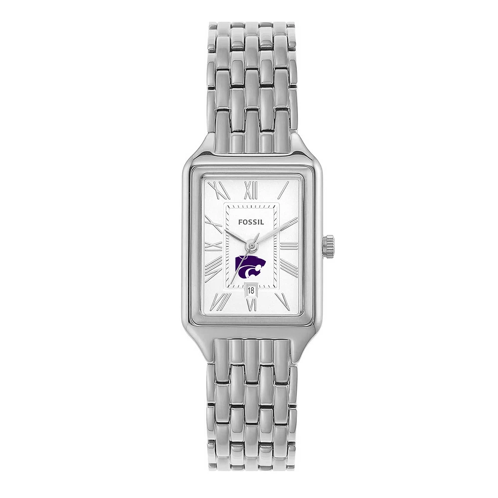 Women's Fossil Kansas State Wildcats Raquel Three-Hand Date Stainless Steel Watch