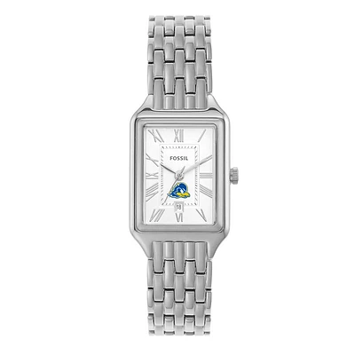 Women's Fossil Delaware Fightin' Blue Hens Raquel Three-Hand Date Stainless Steel Watch
