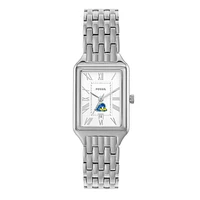 Women's Fossil Delaware Fightin' Blue Hens Raquel Three-Hand Date Stainless Steel Watch