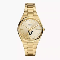 Women's Fossil Gold Vanderbilt Commodores Scarlette Three-Hand Stainless Steel Watch