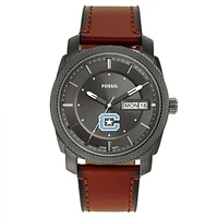 Men's Fossil Citadel Bulldogs Machine Three-Hand Date Brown Leather Watch