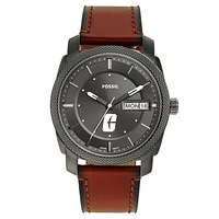 Men's Fossil Charlotte 49ers Machine Three-Hand Date Brown Leather Watch