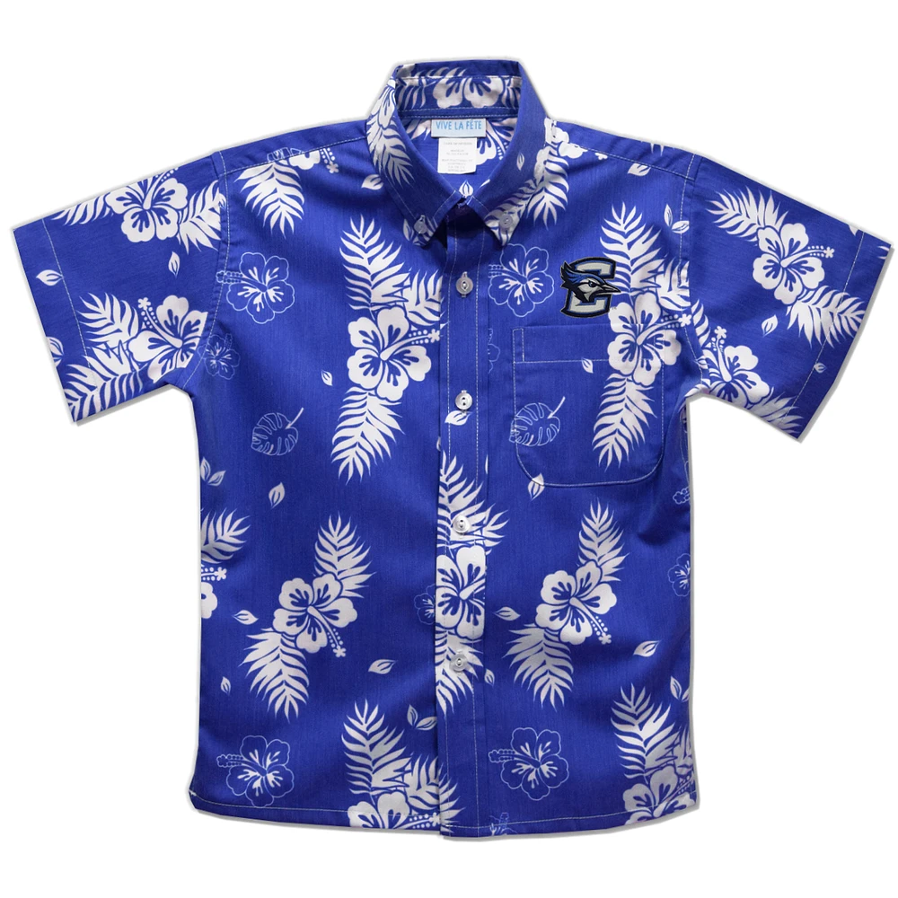Toddler Vive La Fete Blue Creighton Bluejays Hawaiian Print Button-Down Shirt