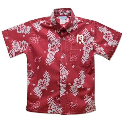 Toddler Vive La Fete Red Bradley Braves Hawaiian Print Button-Down Shirt