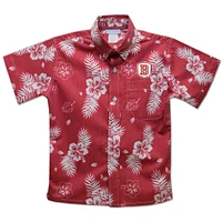 Toddler Vive La Fete Red Bradley Braves Hawaiian Print Button-Down Shirt