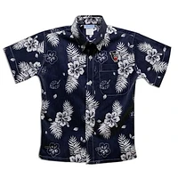 Toddler Vive La Fete Navy Maine Black Bears Hawaiian Print Button-Down Shirt
