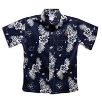 Toddler Vive La Fete Navy Maine Black Bears Hawaiian Print Button-Down Shirt