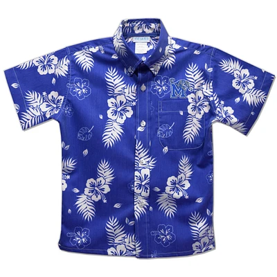 Toddler Vive La Fete Royal Memphis Tigers Hawaiian Print Button-Down Shirt