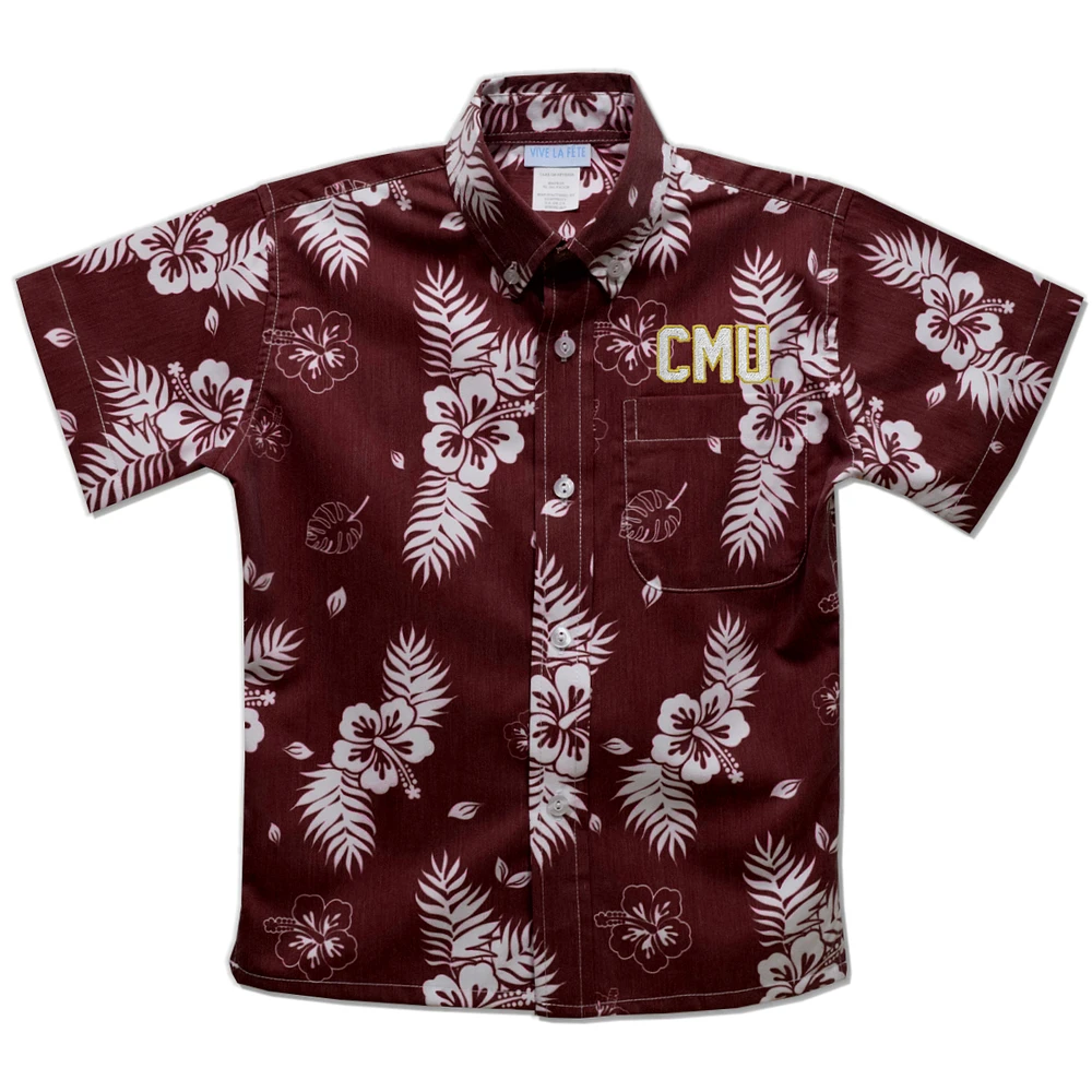 Toddler Vive La Fete Maroon CMU Mavericks Hawaiian Print Button-Down Shirt