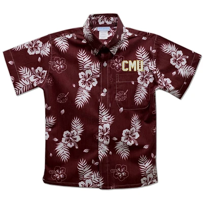Toddler Vive La Fete Maroon CMU Mavericks Hawaiian Print Button-Down Shirt