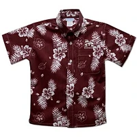 Toddler Vive La Fete Maroon Morehouse Tigers Hawaiian Print Button-Down Shirt