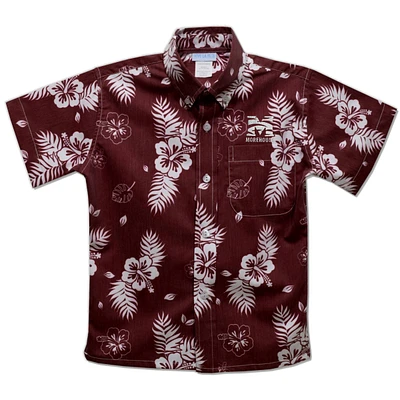 Toddler Vive La Fete Maroon Morehouse Tigers Hawaiian Print Button-Down Shirt
