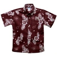 Toddler Vive La Fete Maroon Morehouse Tigers Hawaiian Print Button-Down Shirt