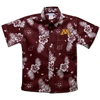 Toddler Vive La Fete Maroon Minnesota Golden Gophers Hawaiian Print Button-Down Shirt