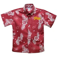 Toddler Vive La Fete Crimson Pittsburg State Gorillas Hawaiian Print Button-Down Shirt